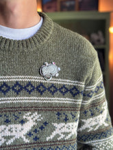 Load image into Gallery viewer, Fairy stone Pendant/Brooch with tourmalines and a pearl
