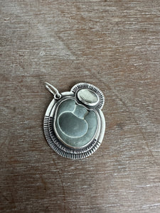 Fairy stone and grey spinel pendant