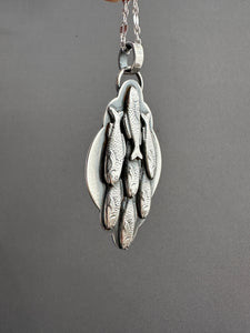 Silver fish parable pendant