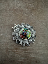 Load image into Gallery viewer, Millefiori glass pendant with moons
