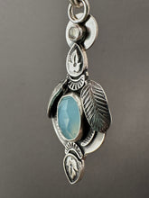 Load image into Gallery viewer, Icy blue feather pendant
