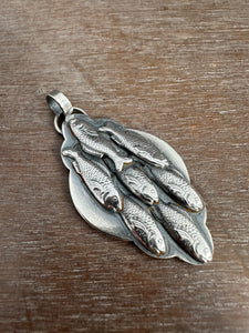 Silver fish parable pendant