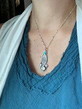 Load image into Gallery viewer, Turquoise and crystal pendant
