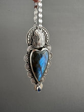 Load image into Gallery viewer, Labradorite Sacred Heart pendant
