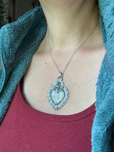 Mystic topaz Sacred Heart pendant