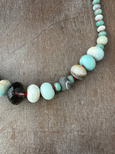 Load image into Gallery viewer, Beachy Bead collection hand knotted on red silk.
