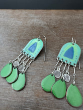 Load image into Gallery viewer, Blue doorway Enamel Earrings

