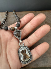 Load image into Gallery viewer, Staurolite with Bronze Sapphire on Bronzite and Labradorite Beaded Necklace
