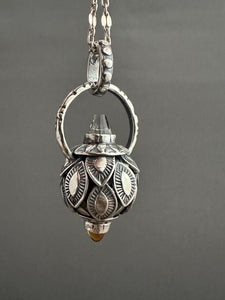 Vintage crystal and Citrine dragon egg medallion