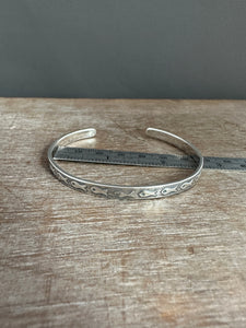 Sterling silver fish cuff bracelet