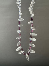 Load image into Gallery viewer, Quartz and Fluorite Beaded Necklace on Hand Knotted Silk Thread
