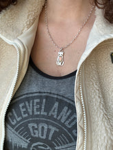 Load image into Gallery viewer, Bronze Kitty pet with Opal
