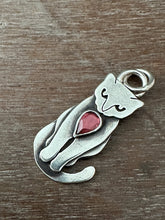 Load image into Gallery viewer, Sterling silver Kitty Pet with garnet

