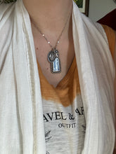 Load image into Gallery viewer, Our Lady of Guadalupe charm set with Kyanite window
