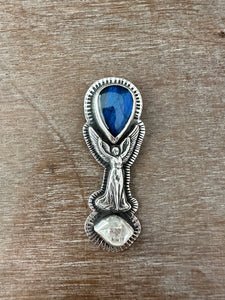 Angel with Labradorite and Herkimer Crystal