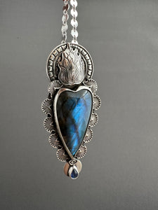 Labradorite Sacred Heart pendant