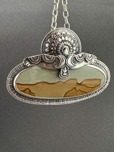 Flying Eagle with Picture Jasper Pendant8