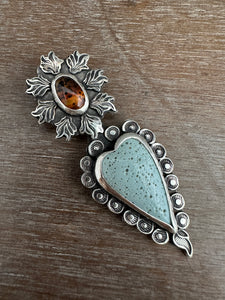 Leland Blue and Montana agate Sacred Heart