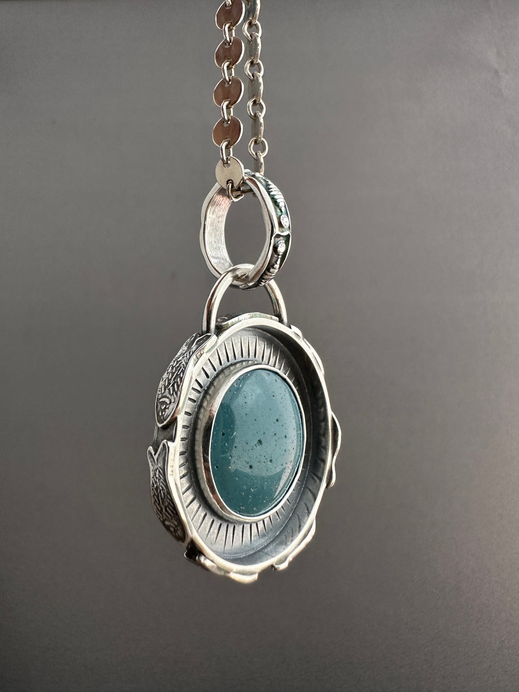 Leland blue fish parable pendant