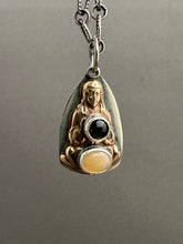 Load image into Gallery viewer, Bronze Mysterious Woman Pendant with Opal
