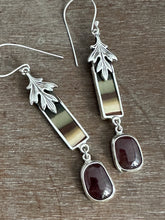 Load image into Gallery viewer, Brazilian Polychrome Jasper Earrings with Tourmaline drops
