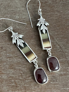 Brazilian Polychrome Jasper Earrings with Tourmaline drops