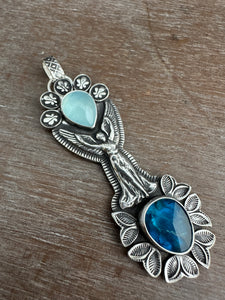 Angel with Aquamarine and Apatite