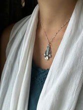 Load image into Gallery viewer, Aquamarine Crystal and moonstone pendant
