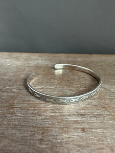 Sterling silver fish cuff bracelet