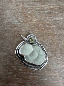 Fairy stone and vesuvianite crystal pendant