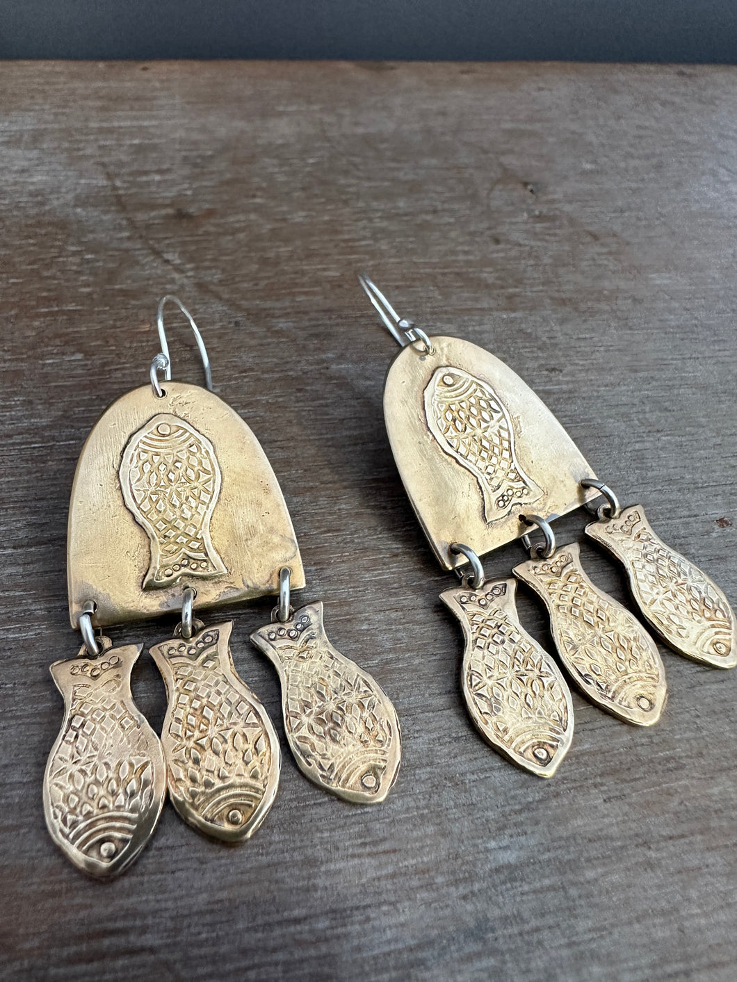 Brass Fish Earrings