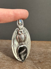 Load image into Gallery viewer, Hypersthene Owl Pendant
