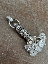 Load image into Gallery viewer, Handmade herkimer crystal Tassel with blue chalcedony
