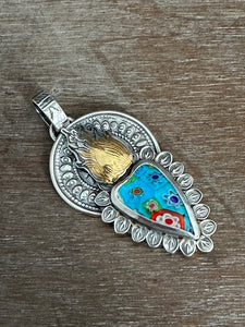 Millefiori Sacred Heart pendant