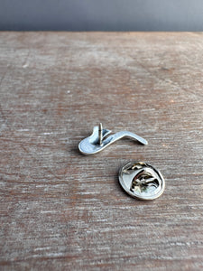 Silver Saxophone pin, lapel pin, scatter pin
