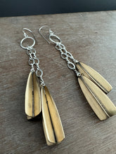Load image into Gallery viewer, Brass and sterling silver jingle earrings
