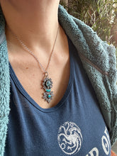 Load image into Gallery viewer, Turquoise and Aquamarine Moon Medallion
