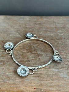 Sterling silver patterned Jingle bangle