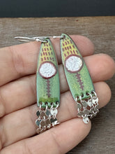 Load image into Gallery viewer, Silver dot Enamel Earrings
