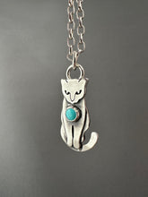 Load image into Gallery viewer, Sterling silver Kitty Pet with Turquoise
