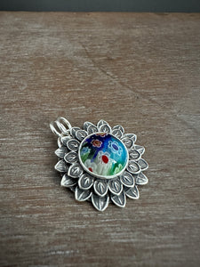 Blue Millefiori glass pendant