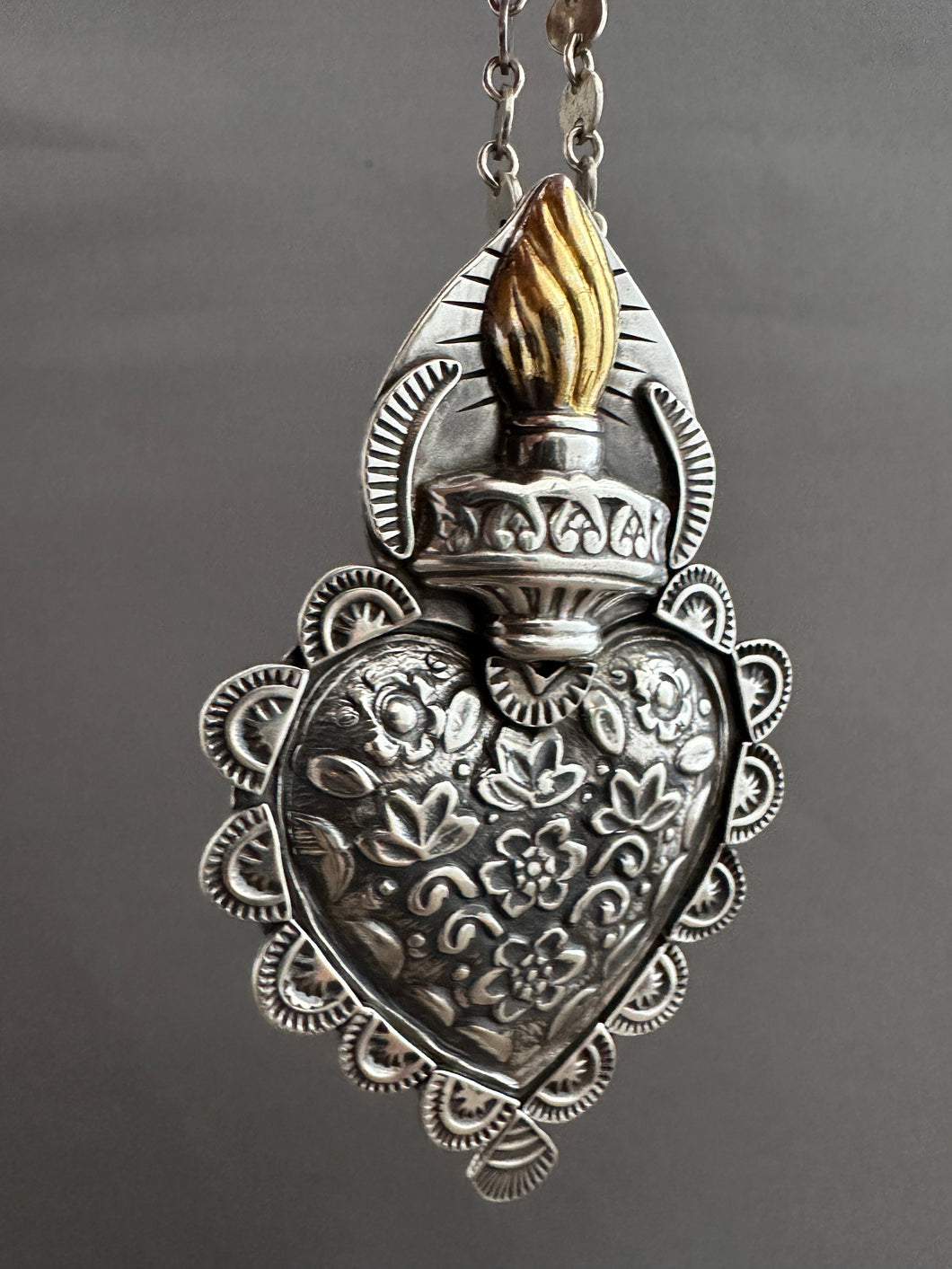 Elaborate Sacred Heart pendant