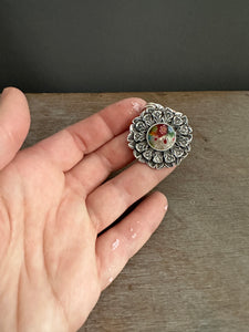 Millefiori glass pendant with flowers