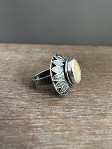 Fossilized Walrus Tusk Ring Size 8