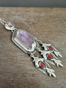 Amethyst crystal medallion