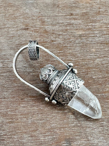 Quartz Crystal and Vintage Swarovski Medallion