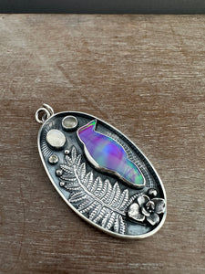 Aurora borealis raven necklace