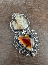 Load image into Gallery viewer, Plume Agate Montana agate Sacred Heart
