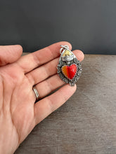 Load image into Gallery viewer, Orange rosarita Sacred Heart pendant
