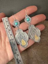 Load image into Gallery viewer, Our Lady of Guadalupe and turquoise earrings
